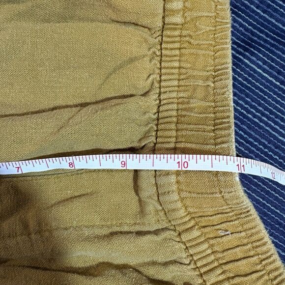 Old Navy Linen Pants Womens M Mustard Yellow Elastic Waist Boho Coastalcore - Picture 8 of 9